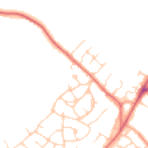 Daytime road noise heatmap for CM16 5BS