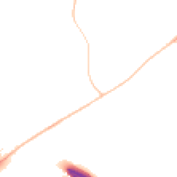 Night-time road noise heatmap for CM16 5HE