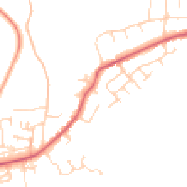 Daytime road noise heatmap for CM16 6DR