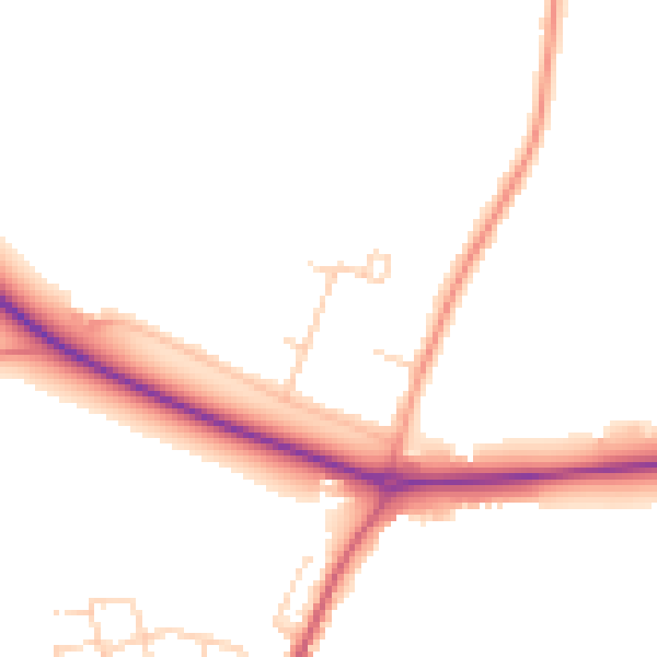 Daytime road noise heatmap for CM16 6EU