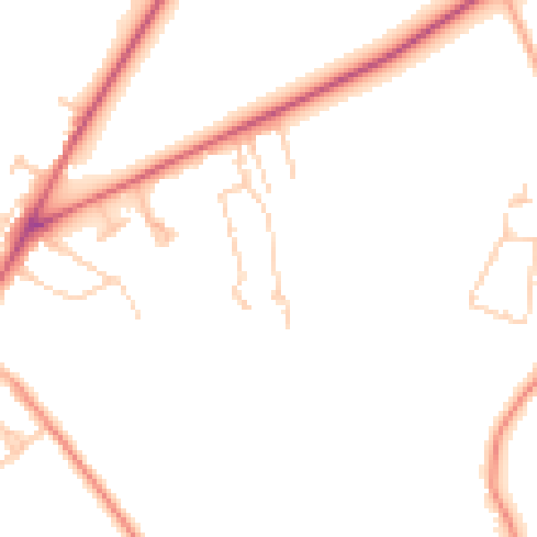 Daytime road noise heatmap for CM16 6FF