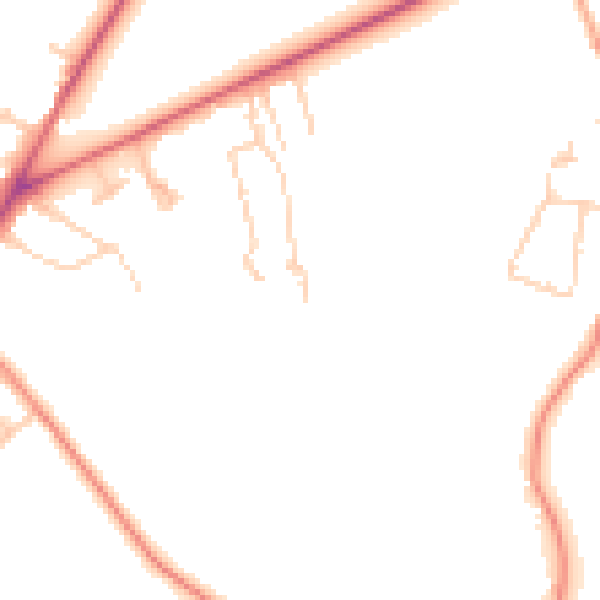 Daytime road noise heatmap for CM16 6FG