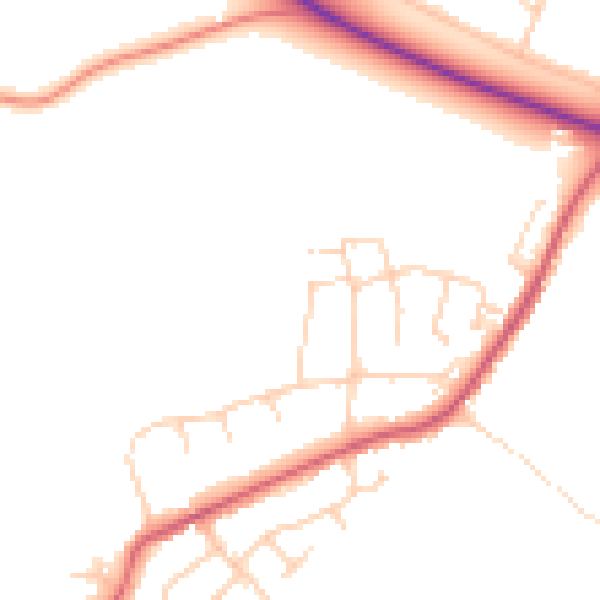 Daytime road noise heatmap for CM16 6JH