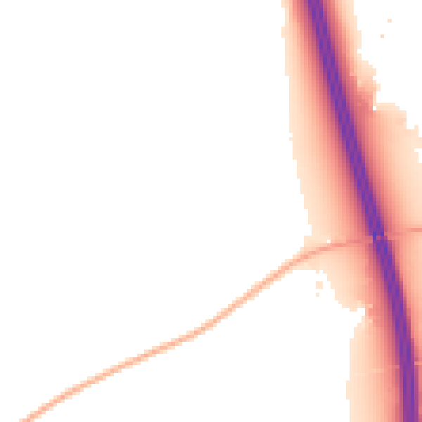 Night-time road noise heatmap for CM16 6LG