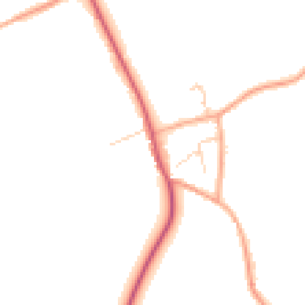 Daytime road noise heatmap for CM16 6LL