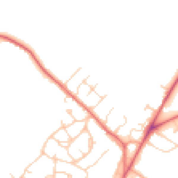 Daytime road noise heatmap for CM16 6RL