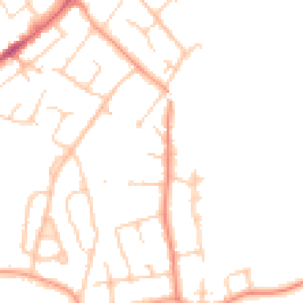 Daytime road noise heatmap for CM16 7AS