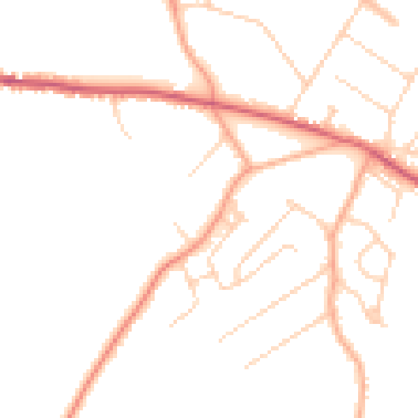 Daytime road noise heatmap for CM16 7EJ