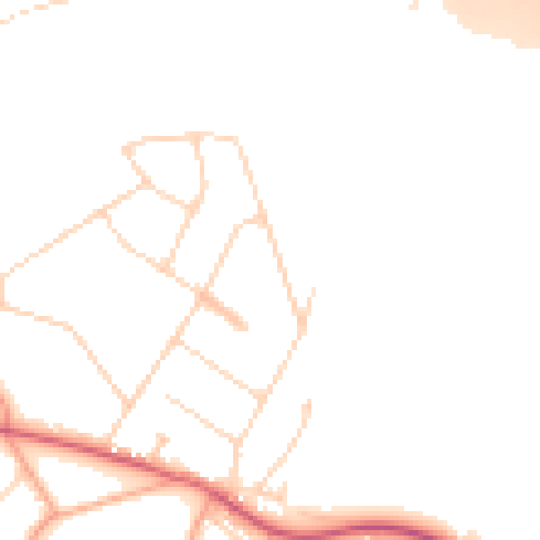 Daytime road noise heatmap for CM16 7HG