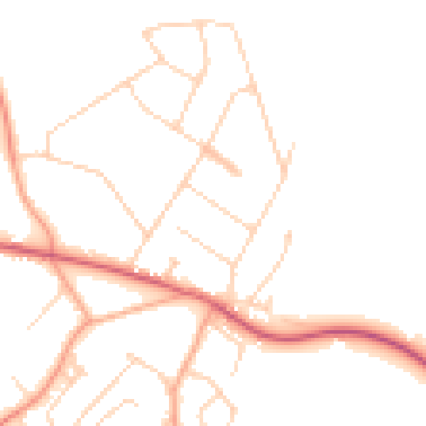 Daytime road noise heatmap for CM16 7HJ