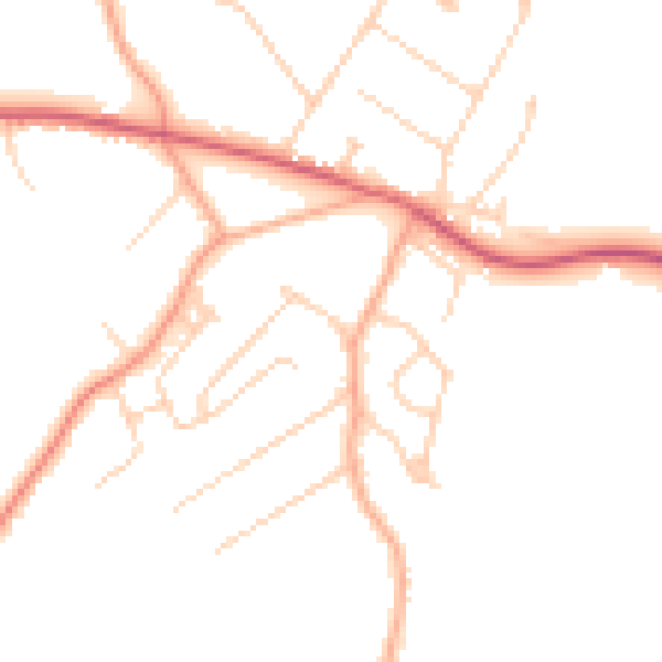 Daytime road noise heatmap for CM16 7JB