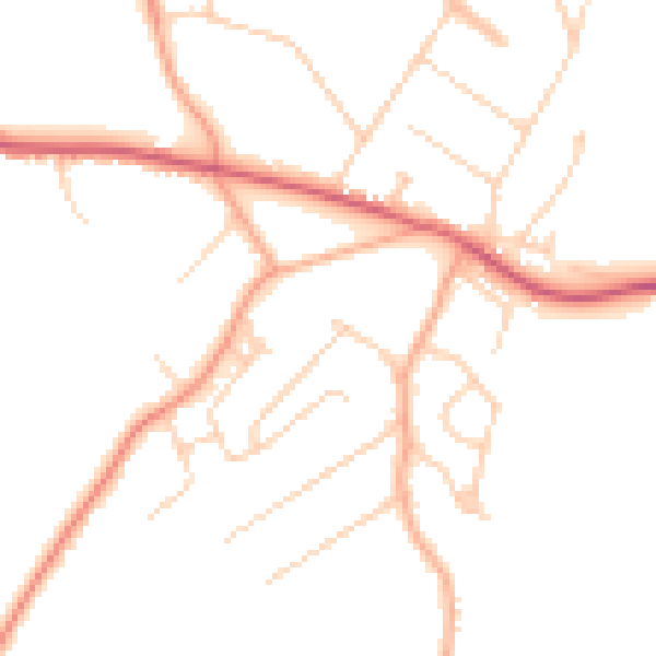 Daytime road noise heatmap for CM16 7JD