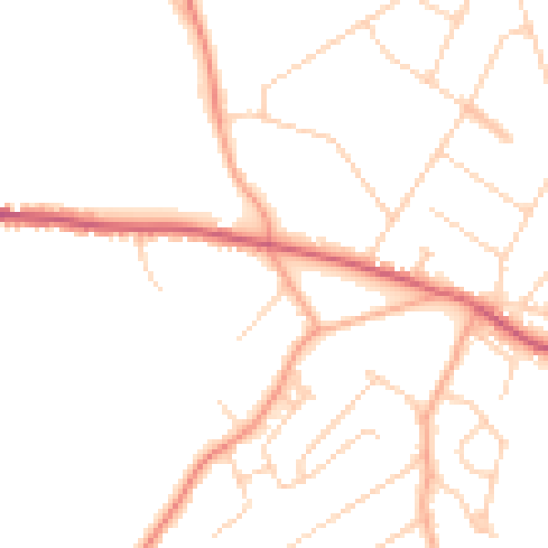 Daytime road noise heatmap for CM16 7JH