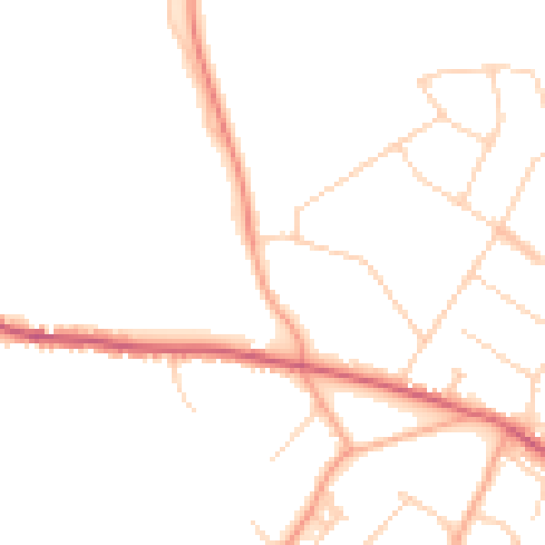 Daytime road noise heatmap for CM16 7JN