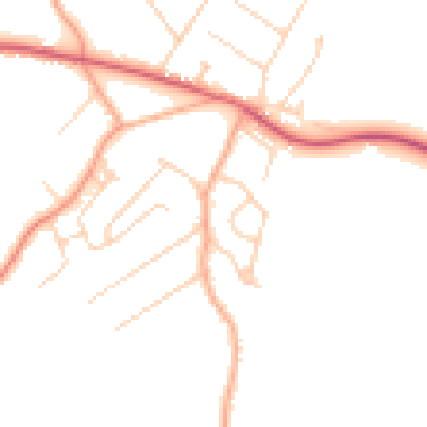 Daytime road noise heatmap for CM16 7LN