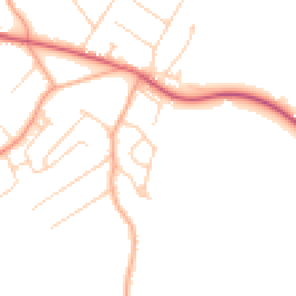 Daytime road noise heatmap for CM16 7LY