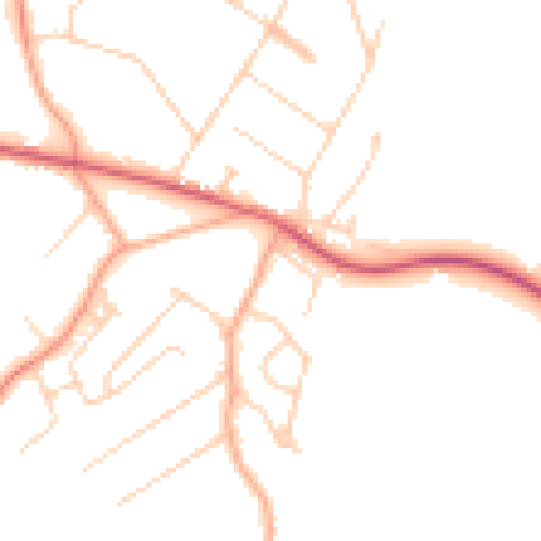 Daytime road noise heatmap for CM16 7NB
