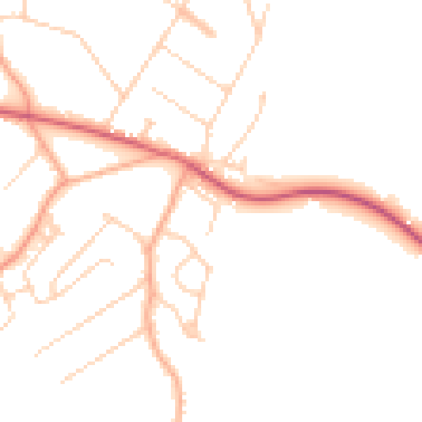 Daytime road noise heatmap for CM16 7NF