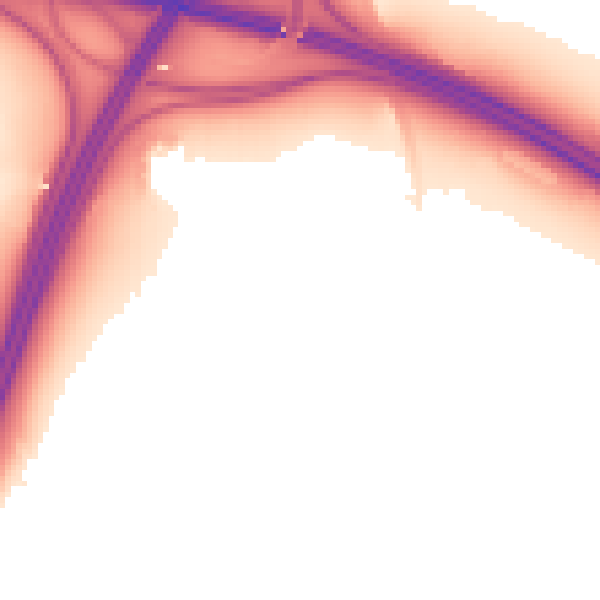 Night-time road noise heatmap for CM16 7NX