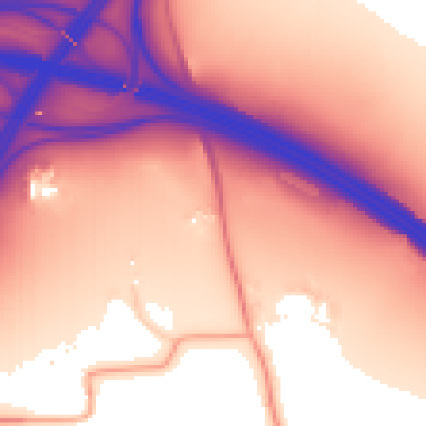 Daytime road noise heatmap for CM16 7PA