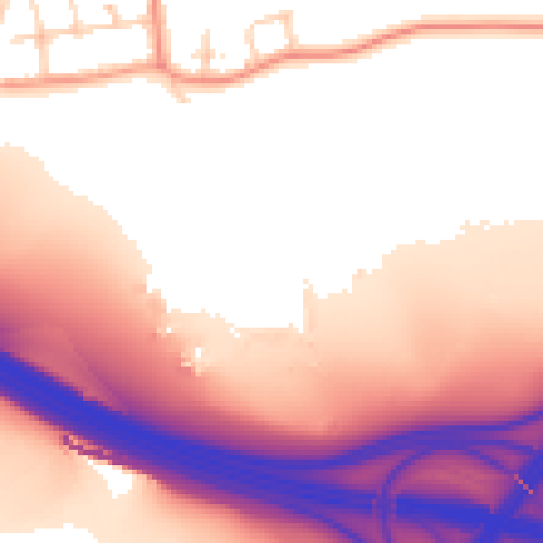 Daytime road noise heatmap for CM16 7PE