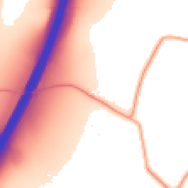 Daytime road noise heatmap for CM16 7PH