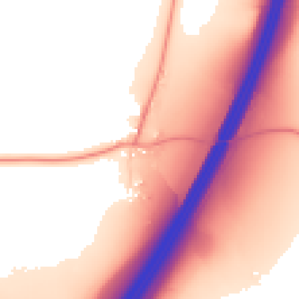 Daytime road noise heatmap for CM16 7PQ