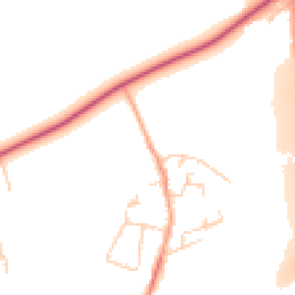 Daytime road noise heatmap for CM16 7QR