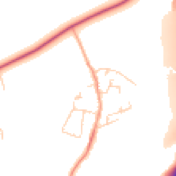 Daytime road noise heatmap for CM16 7RL