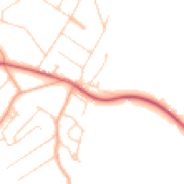Daytime road noise heatmap for CM16 7RZ