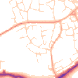 Daytime road noise heatmap for CM19 4BQ
