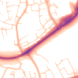 Daytime road noise heatmap for CM19 4DJ
