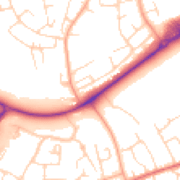 Daytime road noise heatmap for CM19 4DW
