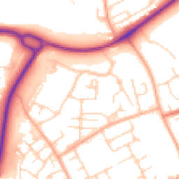 Daytime road noise heatmap for CM19 4HE