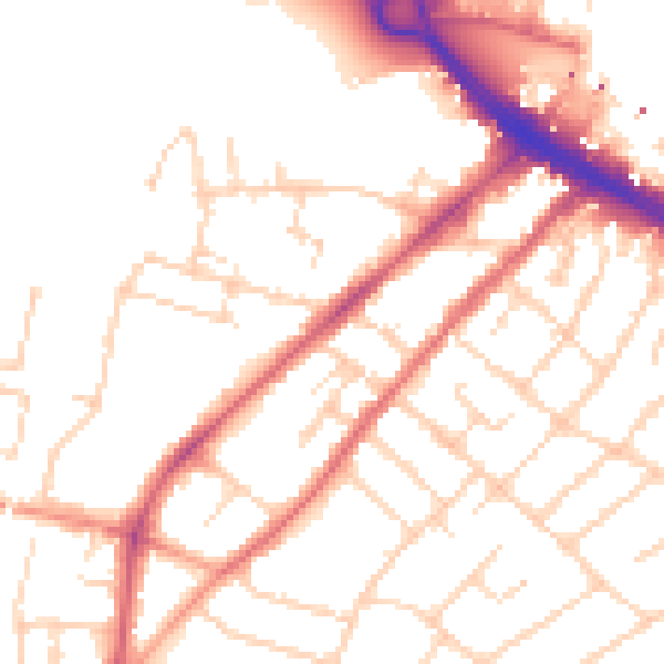 Daytime road noise heatmap for CM2 0AA