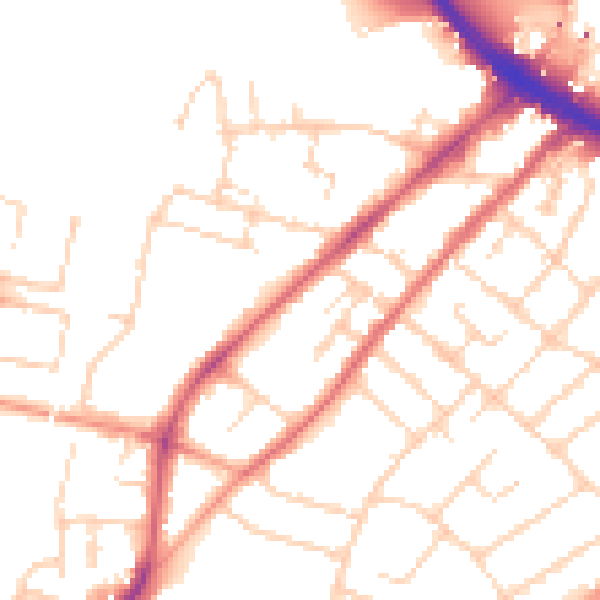 Daytime road noise heatmap for CM2 0AE