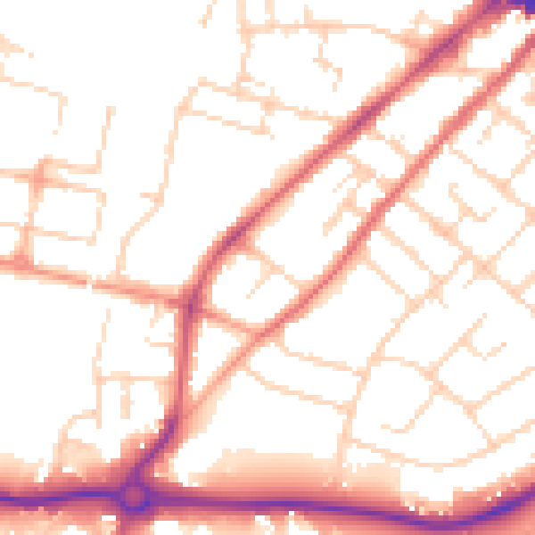 Daytime road noise heatmap for CM2 0AG