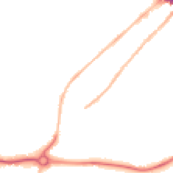 Night-time road noise heatmap for CM2 0AG
