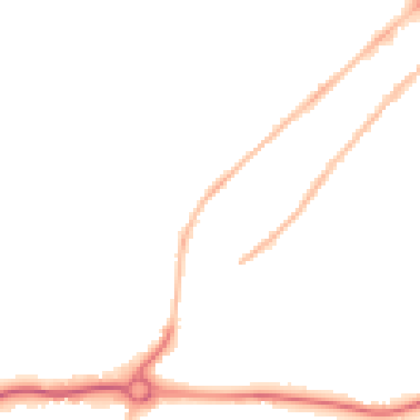 Night-time road noise heatmap for CM2 0AJ