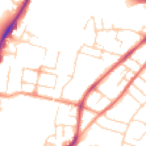 Daytime road noise heatmap for CM2 0AL