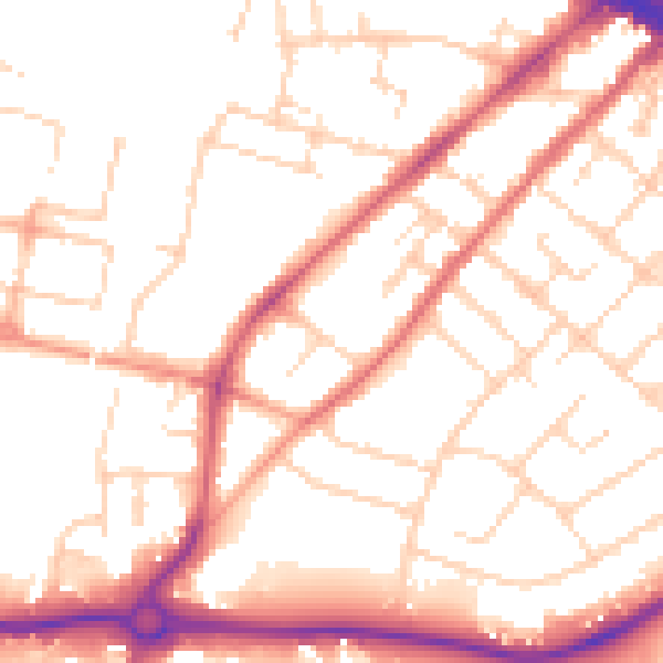 Daytime road noise heatmap for CM2 0AQ