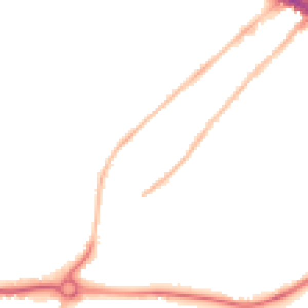 Night-time road noise heatmap for CM2 0AQ