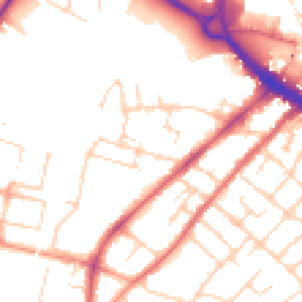 Daytime road noise heatmap for CM2 0AS