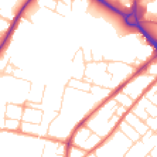 Daytime road noise heatmap for CM2 0AT