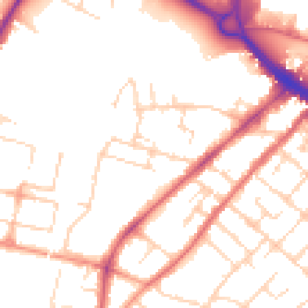 Daytime road noise heatmap for CM2 0AU