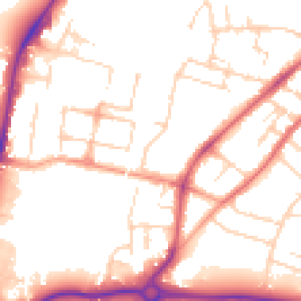 Daytime road noise heatmap for CM2 0BA