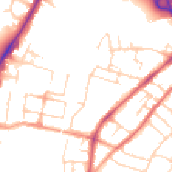 Daytime road noise heatmap for CM2 0BB