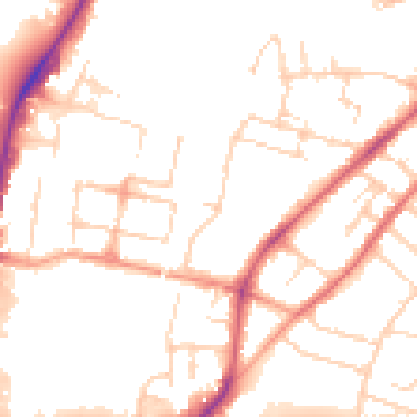 Daytime road noise heatmap for CM2 0BD