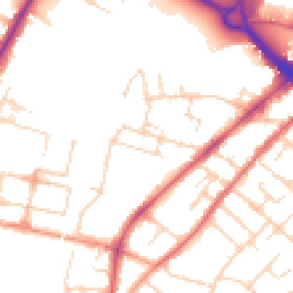 Daytime road noise heatmap for CM2 0BG