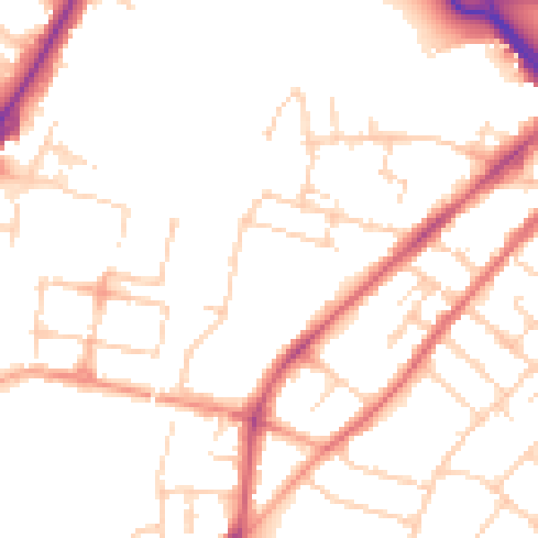 Daytime road noise heatmap for CM2 0BH